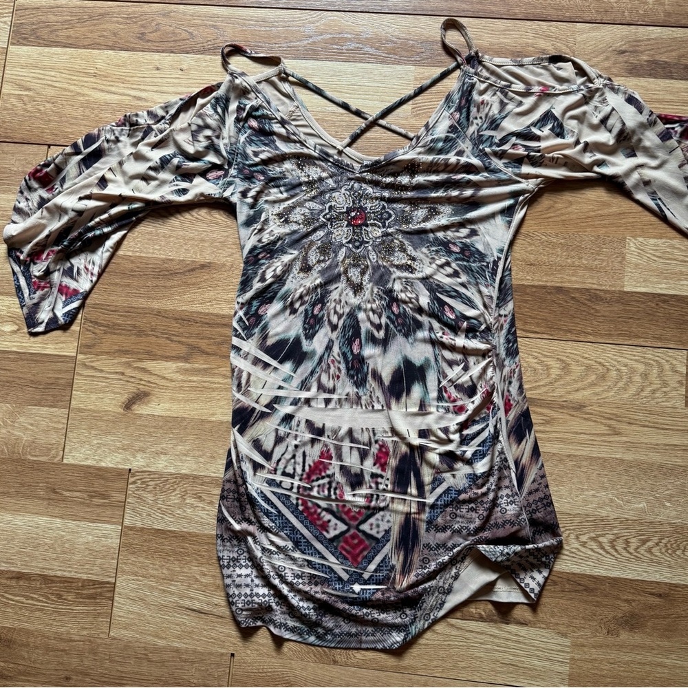 Body Central Multicolor Patterned Blouse